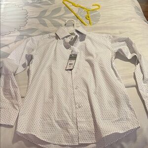 Kenneth Cole White and Black Patterned Shirt